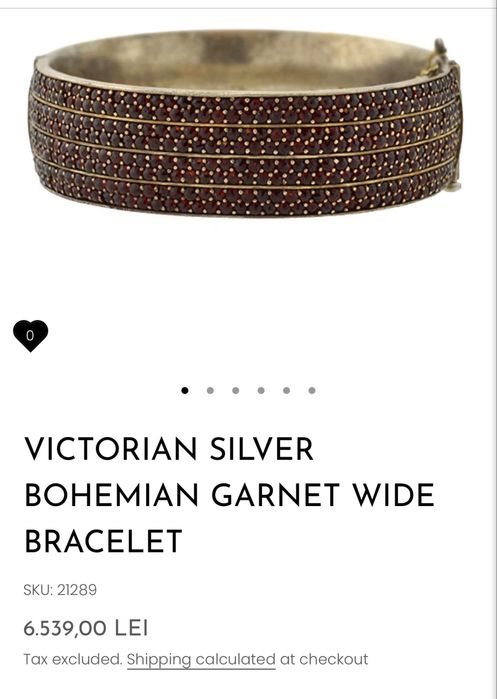 Bratara victoriana argint granate