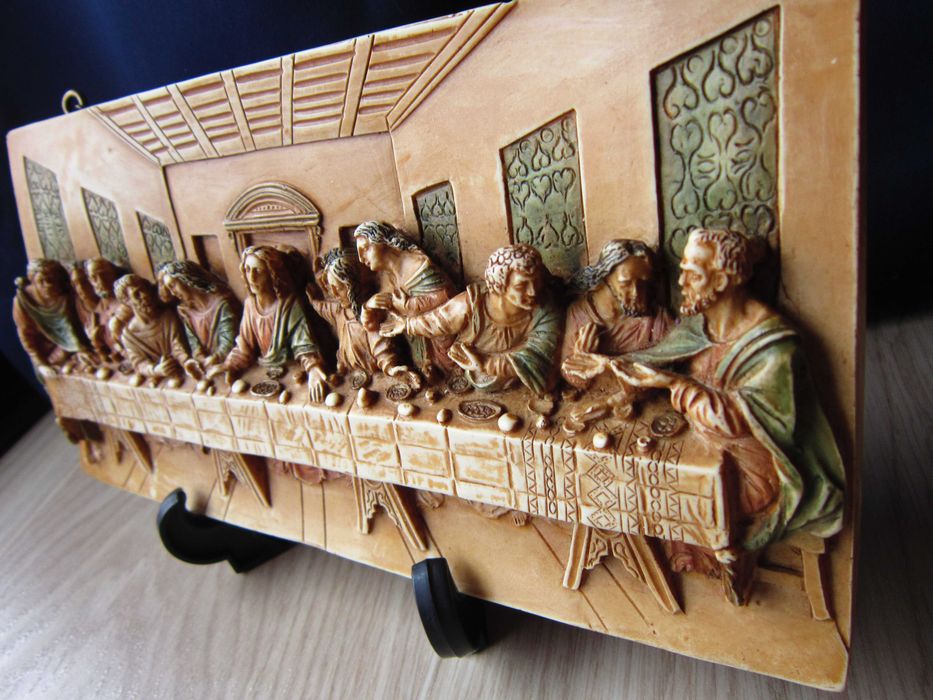 cadou rar 3D Da Vinci Cina cea de taina 20x12 cm Italia 1970