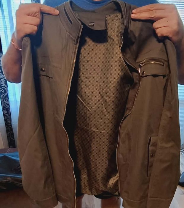 Мъжко кафяво пролетно-есенно яке 2XL