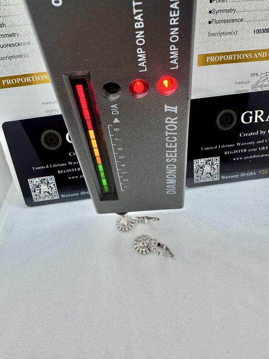 Сребърни обеци с мойсанит (Диамант) 0.5 карата