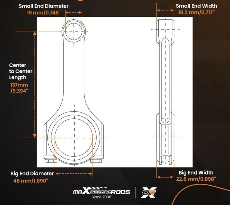Ковани Биели за Хонда D16-137mm