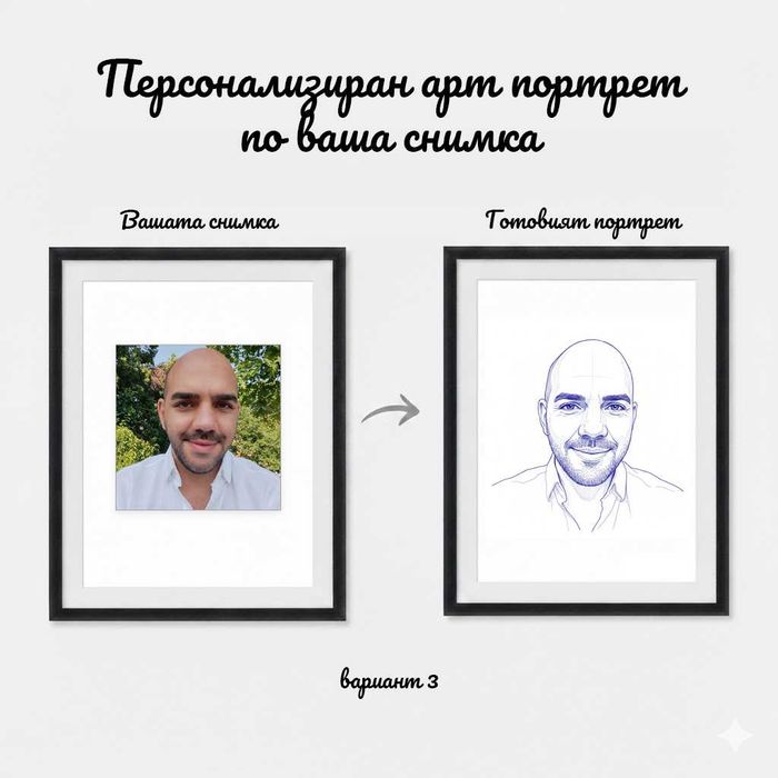 Персонализиран арт портрет по ваша снимка – стил и емоция в рамка