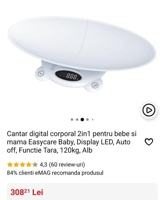 Cantar digital corporal 2in1 pentru bebe și mama