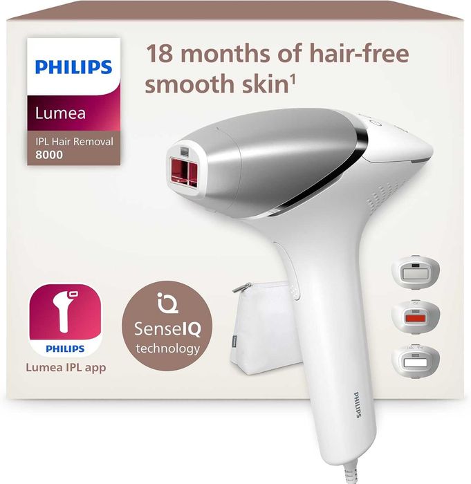 Нов Фотоепилатор PHILIPS Lumea IPL 8000 Series BRI946/00 с 3 Приставки