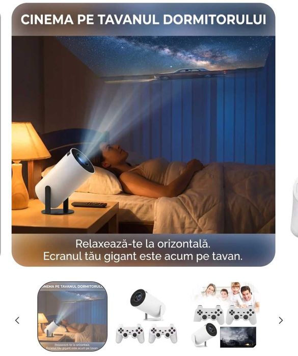 Consolă de Jocuri HD cu Proiector Portabil