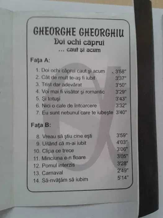 Caseta audio originala de colectie Gheorghe Gheorghiu