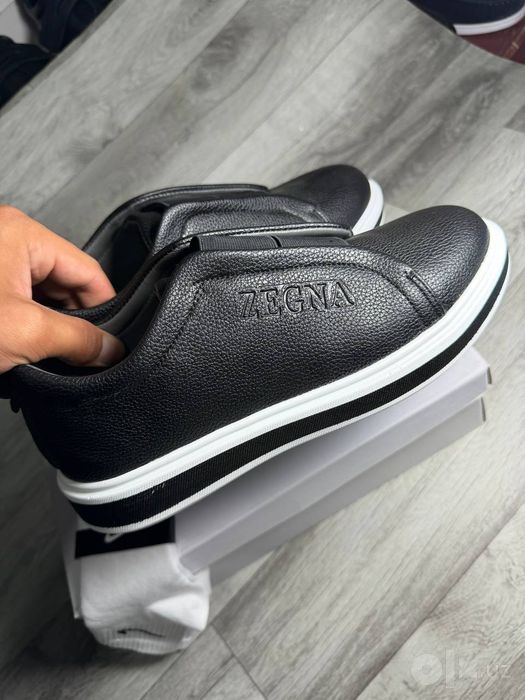 ZEGNA Premium Erkaklar Krossovkalari — To'q Kulrang (Dark Grey)