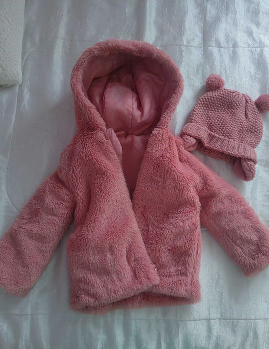 Детско зимно яке за момиче с шапка