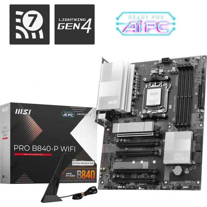 kit AM5 R9 9900X tray nou +MSI B840M-P WiFi sigilata