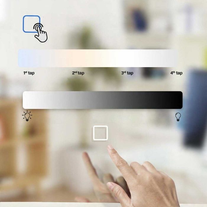 Огледало за баня 80x60 см за стенно окачване С LED ОСВЕТЛЕНИЕ