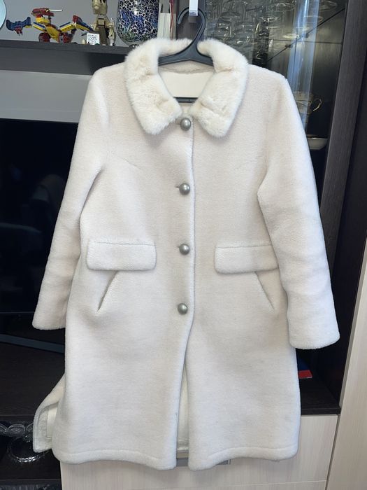 Шуба белая овчина