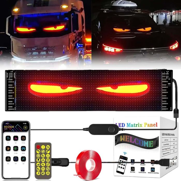 Panou LED Matrix Flexibil RGB, Control Aplicatie, Afisaj Publicitar 374x92mm,devil evies