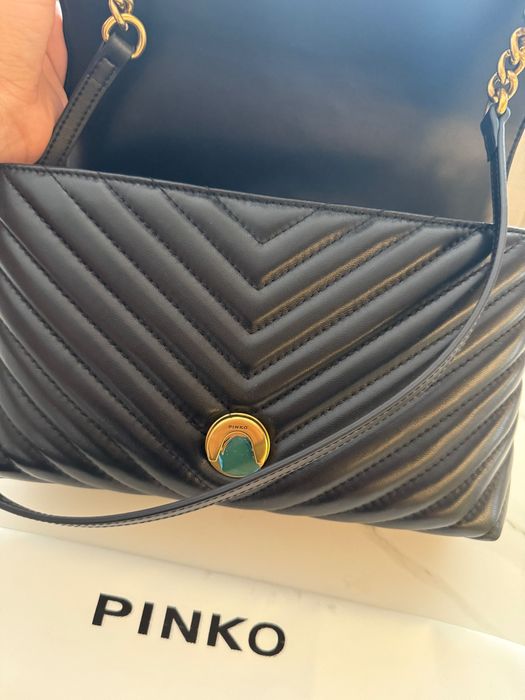 Чанта Pinko Love Bag Puff Chevron - чисто нова