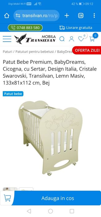 Pătuț bebe premium Baby Dreams