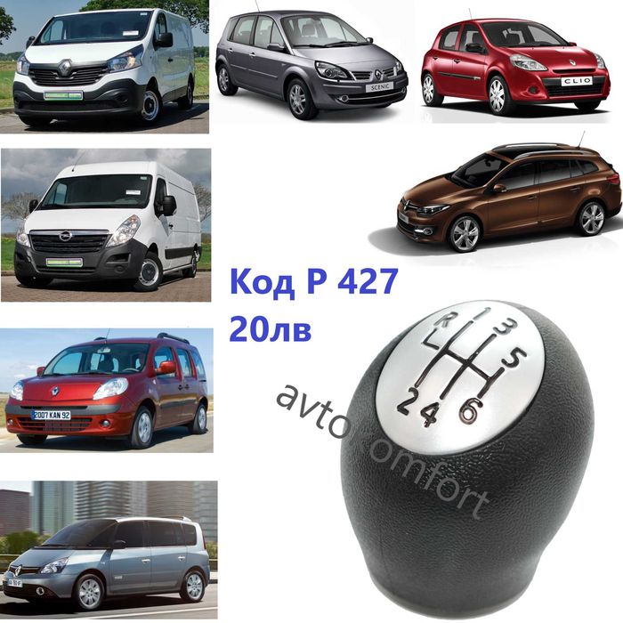 Дръжка Топка За Скоростен Лост Рено Клио Меган Пежо 307 206 гр. Стара ...