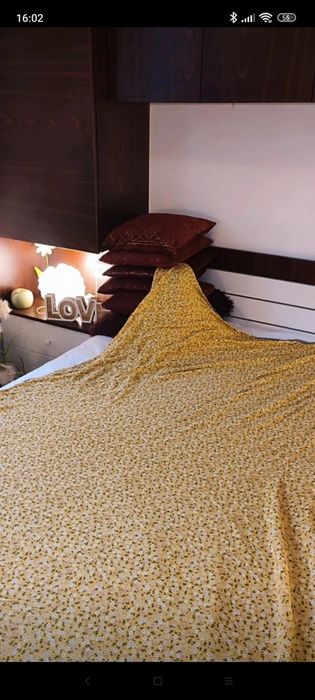 Lenjerie de pat imprimeu floral doua fete, 100%bumbac bio