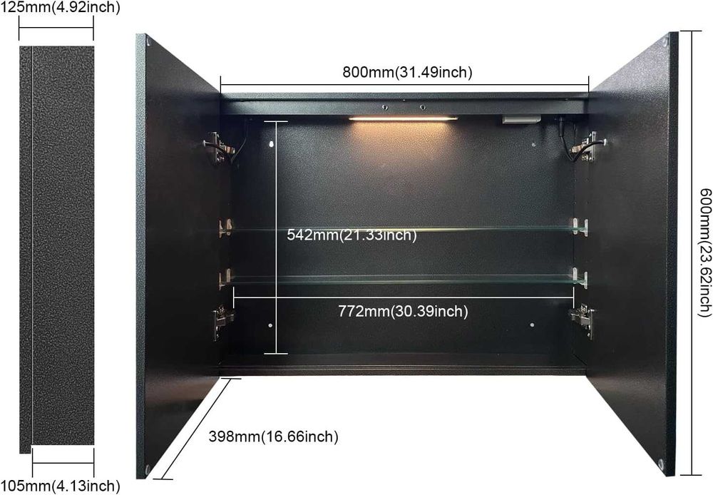 Dulap baie cu Oglinda + antiaburire+ LED+ priza, REDUS de la 1650RON