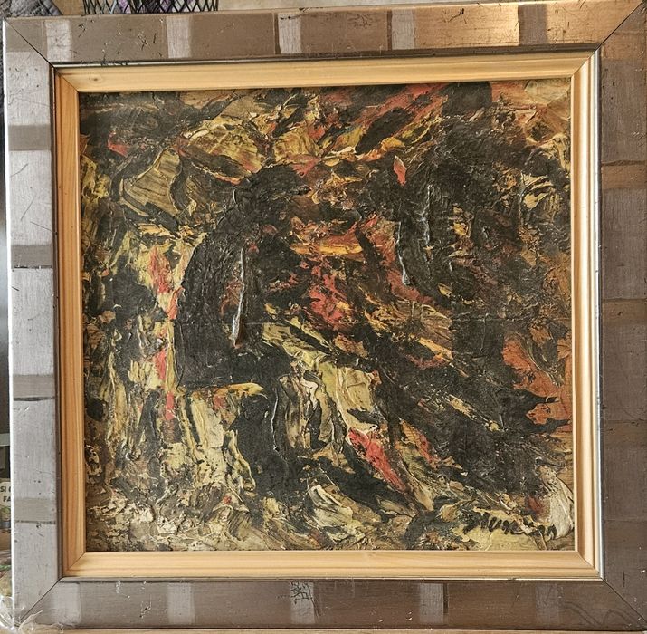 Tablou vechi – Simion Muntean, „Bătrâni la sfat”