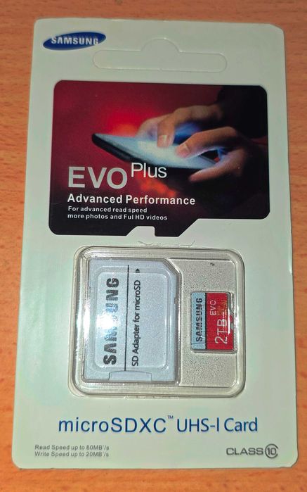 Samsung EVO Plus 2TB MicroSDXC Micro SD Class 10 UHS-I U3 HD 4K Memory Card с безплатна доставка до Speedy автомат