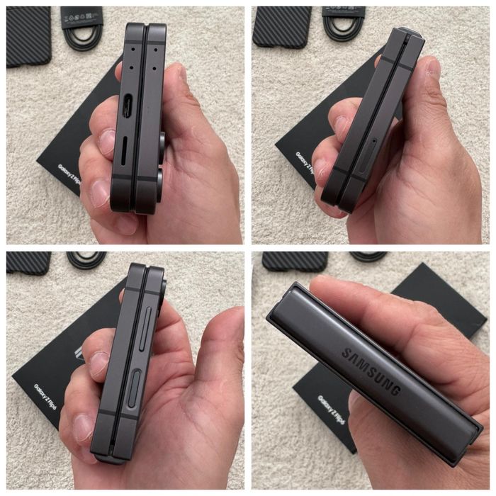 Samsung Z Flip 6 Crafted black cutie husa folie Z Flip 7 Fold 6 S25