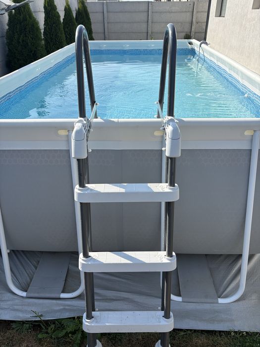 Piscina rectangulara cu cadru metalic Prism Frame Intex 26792NP, 488x244xH107 cm, + accesorii