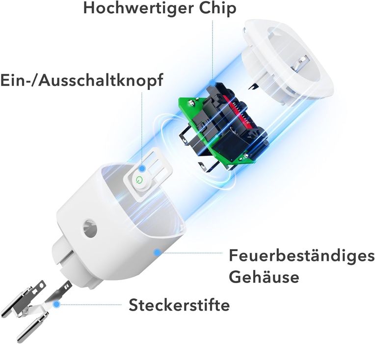К-кт 4бр Smart Wi-Fi преходен контакт с функция електромер / измерване