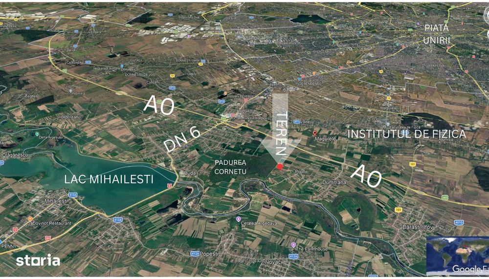 Teren intravilan, 4700 mp, dublu front stradal, la marginea Pădurii Co
