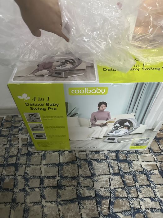 Электрический шезлонг Coolbaby 4 в 1 Люлька для детей