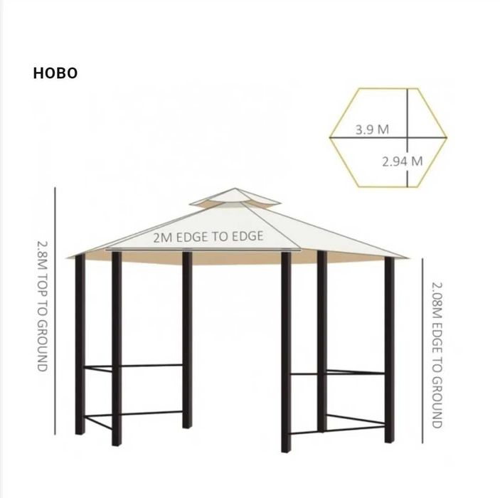 Градинска Шатра Градински Павилион с двоен покрив