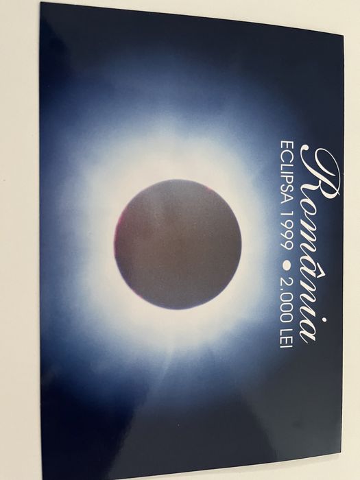 Bancnote Eclipsa de Soare 1999 , serie 001A0 , necirculate .