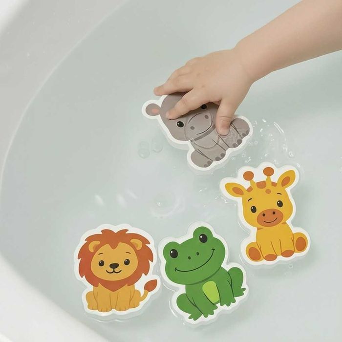 Set 12 animale din spuma pentru baie adezive pentru cada si faianta