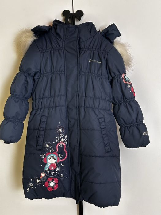 Теплый пуховик на девочку