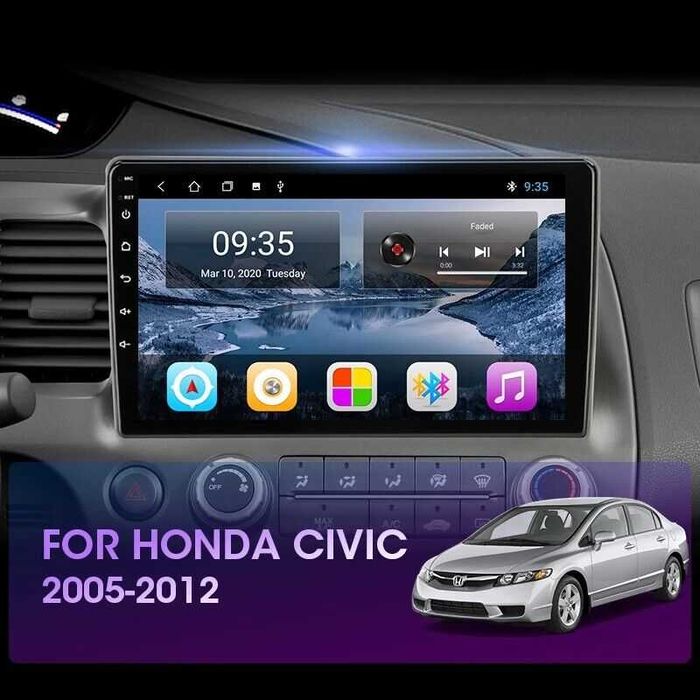 Навигация Двоен дин Мултимедия за Honda Civic Android Хонда Civic 10"