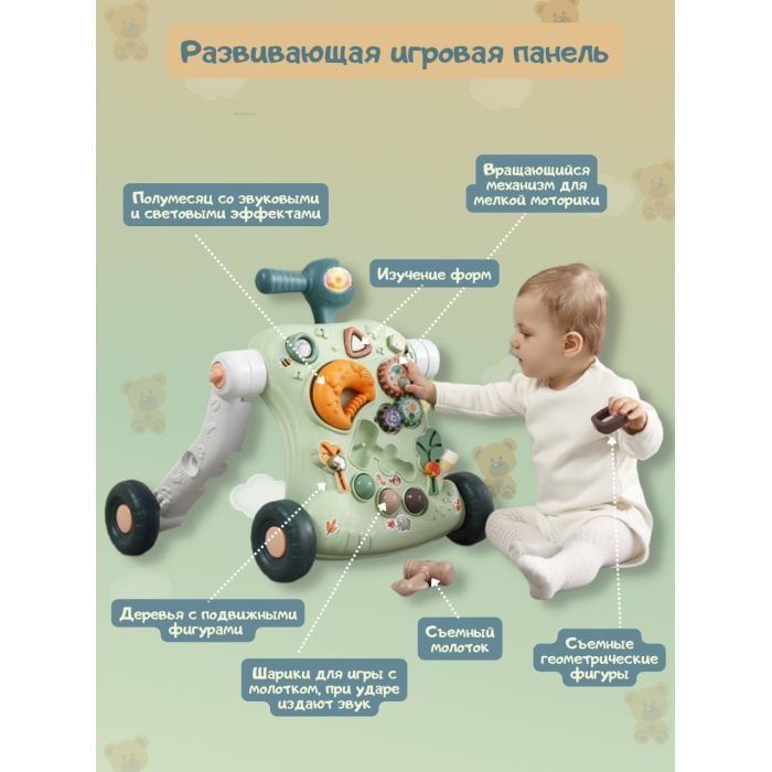 Ходунки трансформеры для малышей 6в1 Ходунок - Каталка - самокат - игр