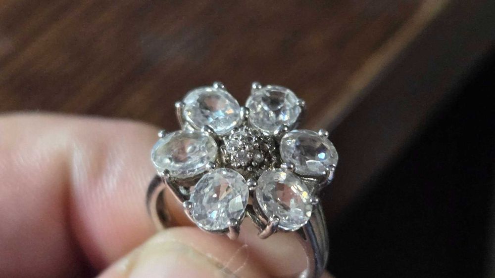 Inel argint vintage cu zirconii