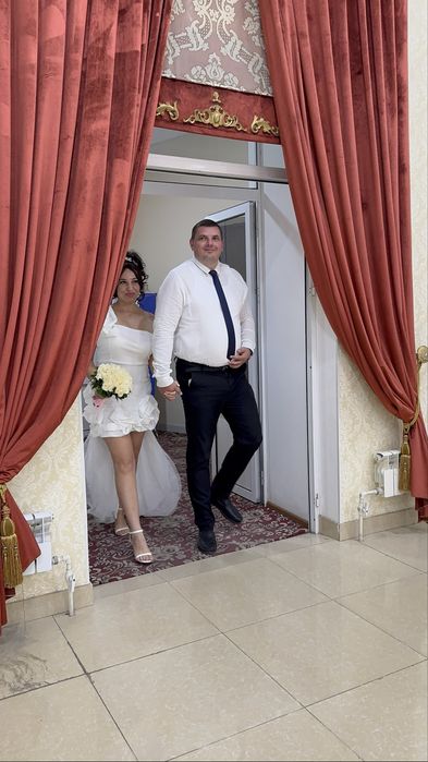 Европейское свадебное платье, одето один раз, итальянское, привозное