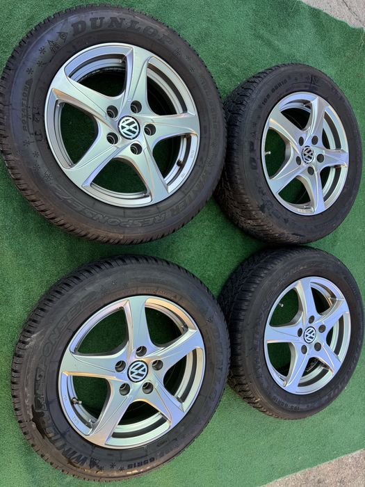 5х112 15 за vw golf 5,6,passat touran cadi skoda seat със зимни dunlop  гуми 6мм
