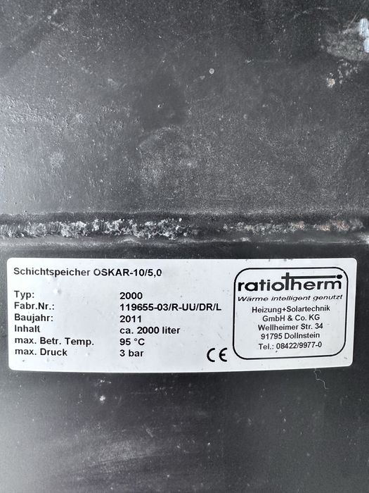 Puffer Ratiotherm Oskar 2000 litri