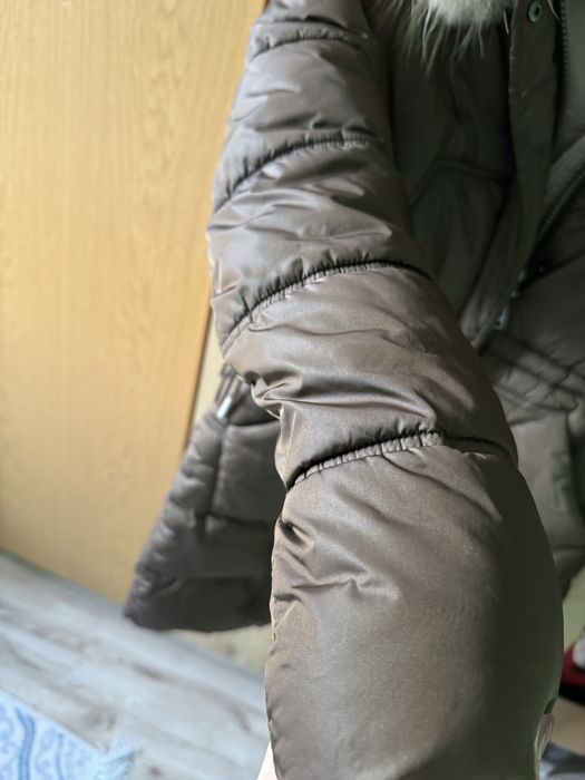 Дамско зимно яке с естествен косъм