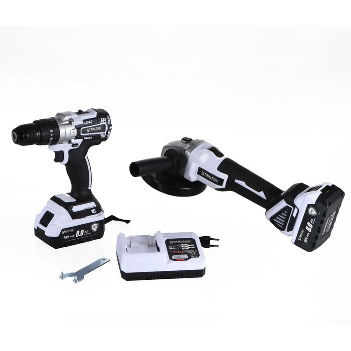 2в1 Акумулаторен Винтоверт  и Безчетков Ъглошлайф STAHLMAYER PRO 36V