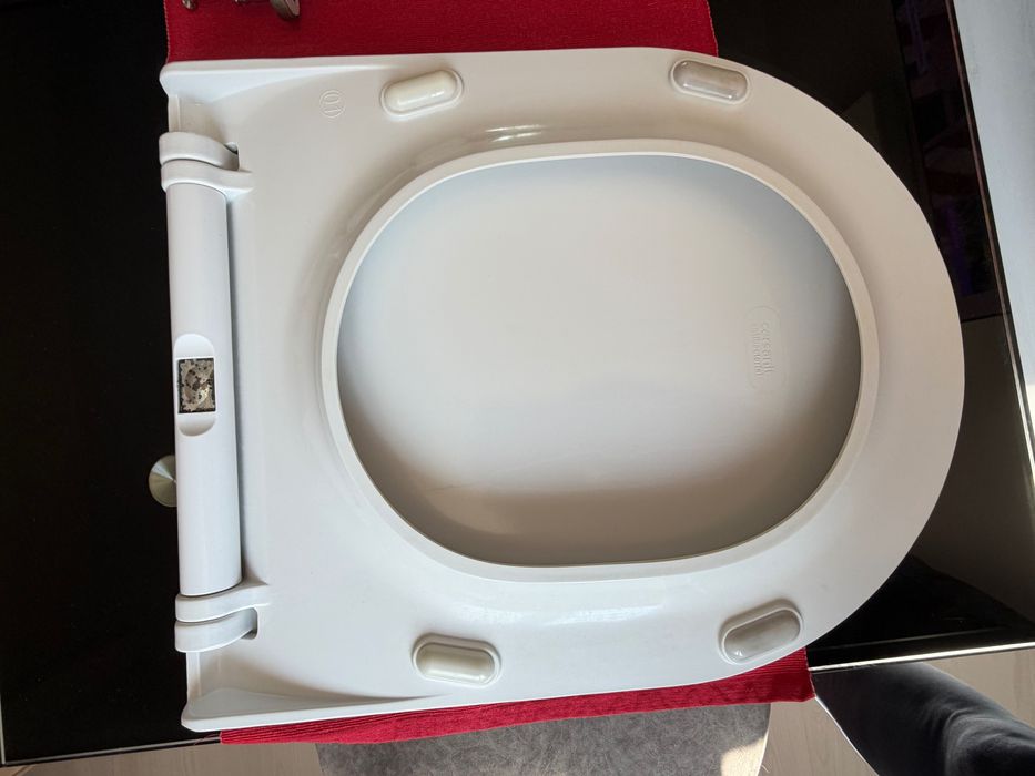 Capac WC oval cu buton Cersanit K98-0146 WC SLIM CITY, Duroplast, antibacterial