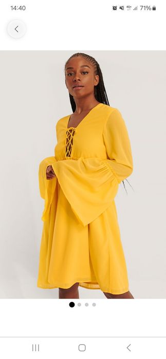 Rochie midi cu maneci clopot, noua, masura XS-S