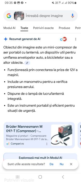 Miniconpresor cu lanterna portabil