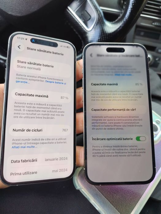 Iphone 15 pro și 14 pro