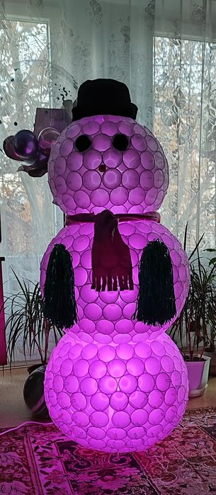 Светещ снежен човек Коледна украса Нощна лампа