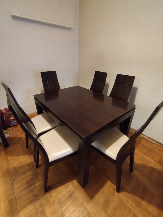 Комплект разтегателна маса и 6 стола