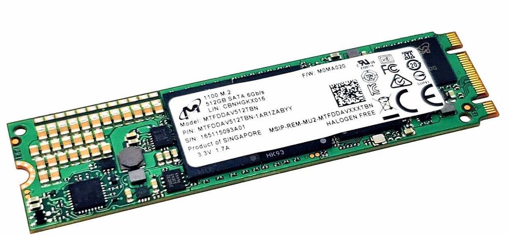 SSD 512GB Micron 1100 slot M.2 2280 SATA III ( 3 ) NGFF (NU este NVMe)