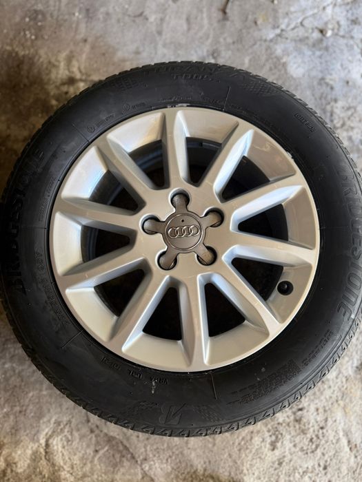 4 Jante originale Audi R16 + Anvelope vară Bridgestone 225/55 R16