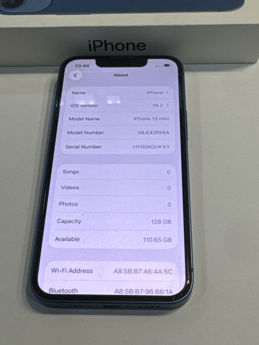 iPhone 13 mini • 128 GB • 96% Bateria