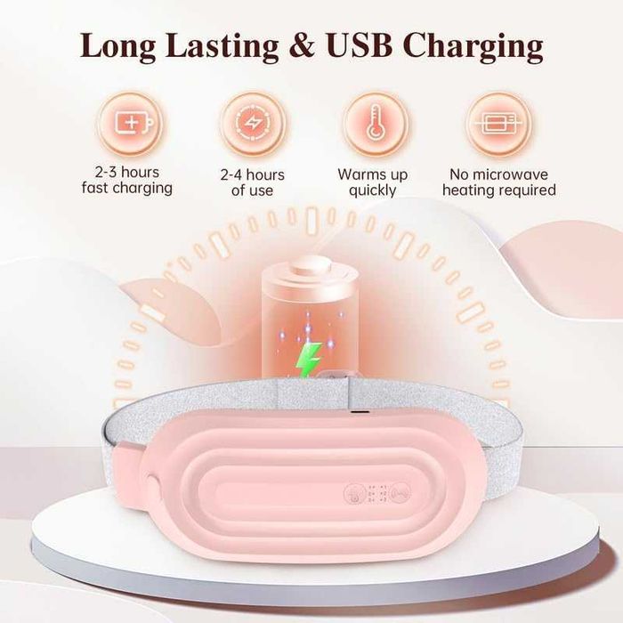 Нов колан Отоплителен пояс за корем облекчаване на менструални болки